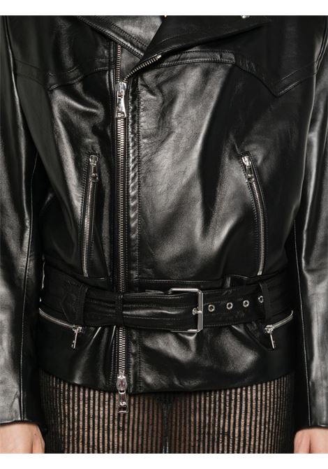 Black leather biker jacket Alessandra rich - women ALESSANDRA RICH | FABX4231L46310900